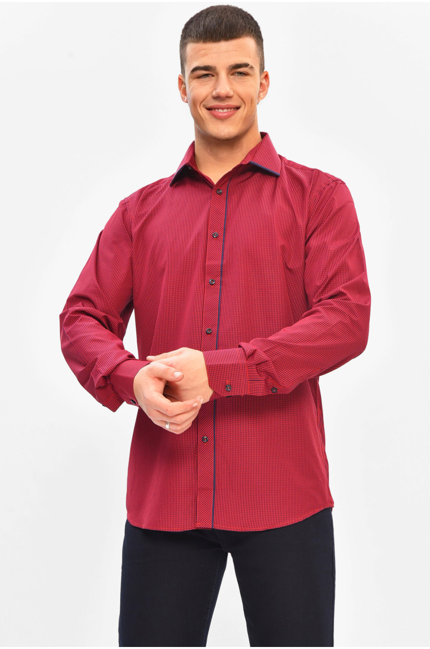 Рубашка мужская красного цвета с принтом SKY2875 208221