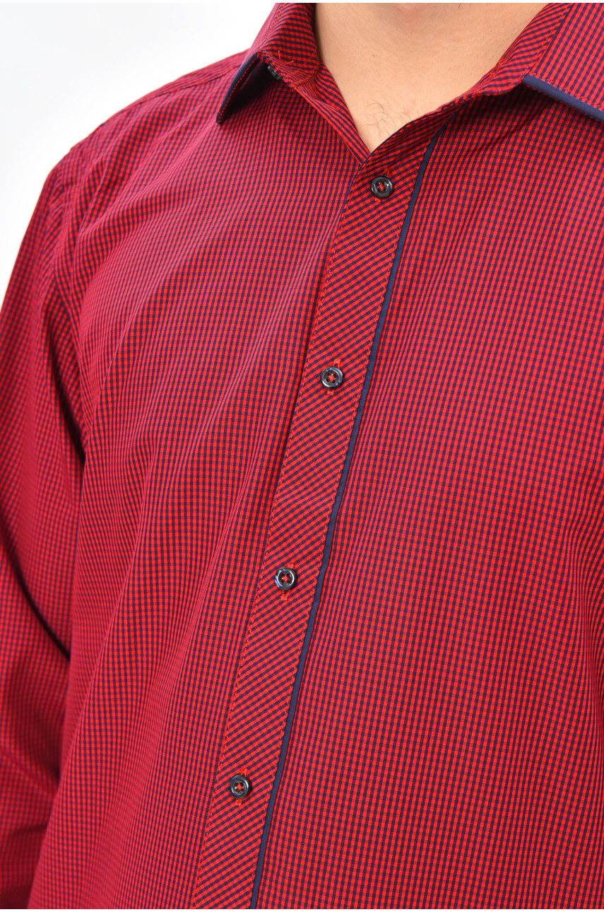 Сорочка чоловіча червоного кольору з принтом SKY2875 208221