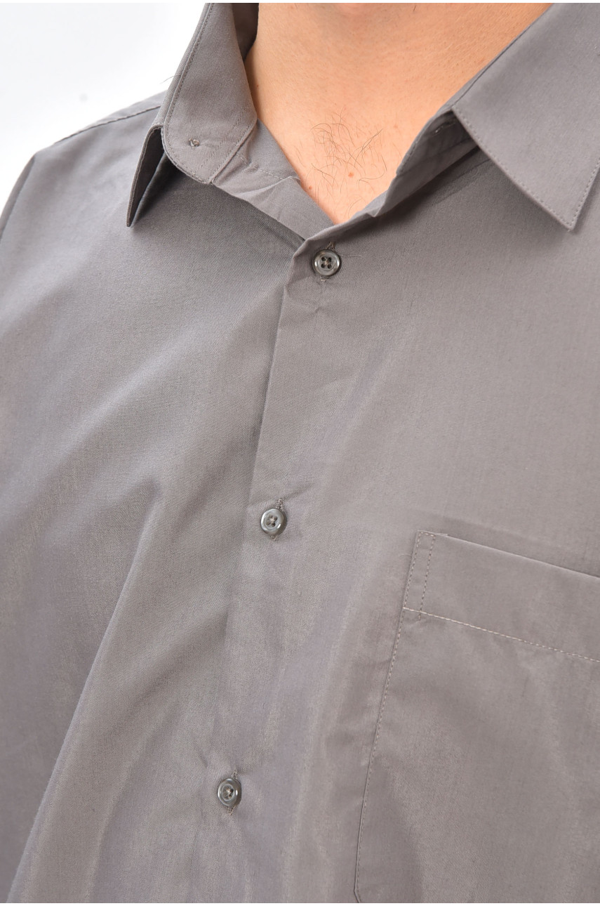 Рубашка мужская однотонная серого цвета SKY2990 208222