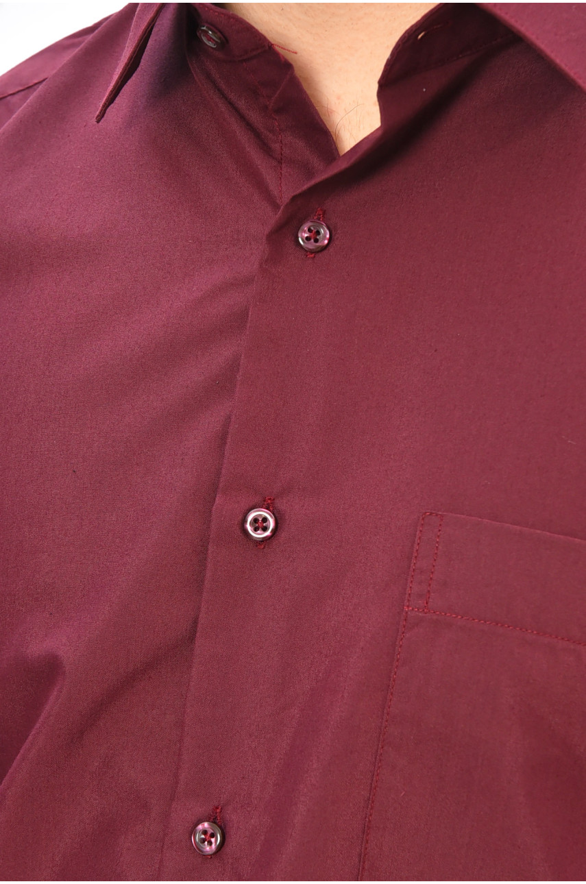 Сорочка чоловіча однотонна темно-бордового кольору SKY2662 208224