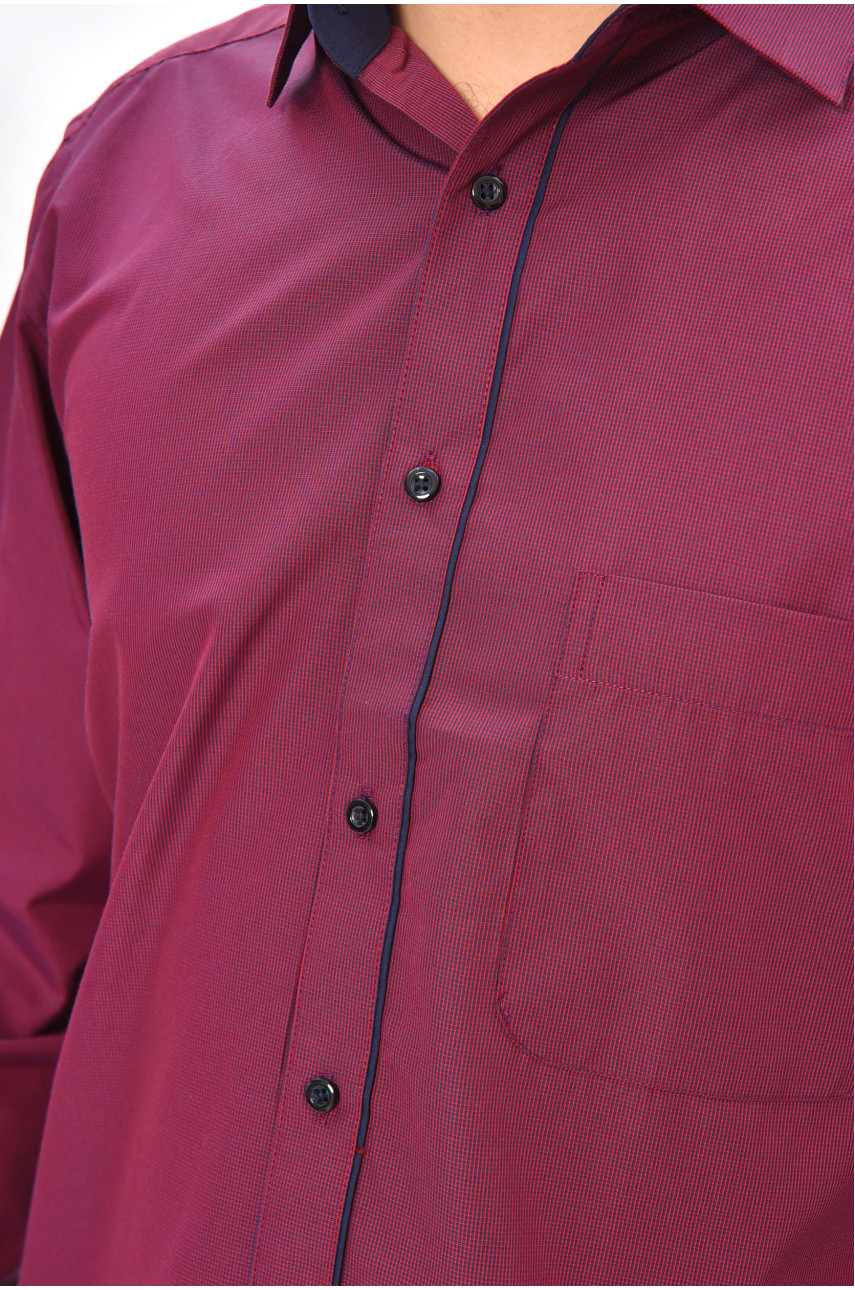 Сорочка чоловіча однотонна темно-бордового кольору 2877 208226