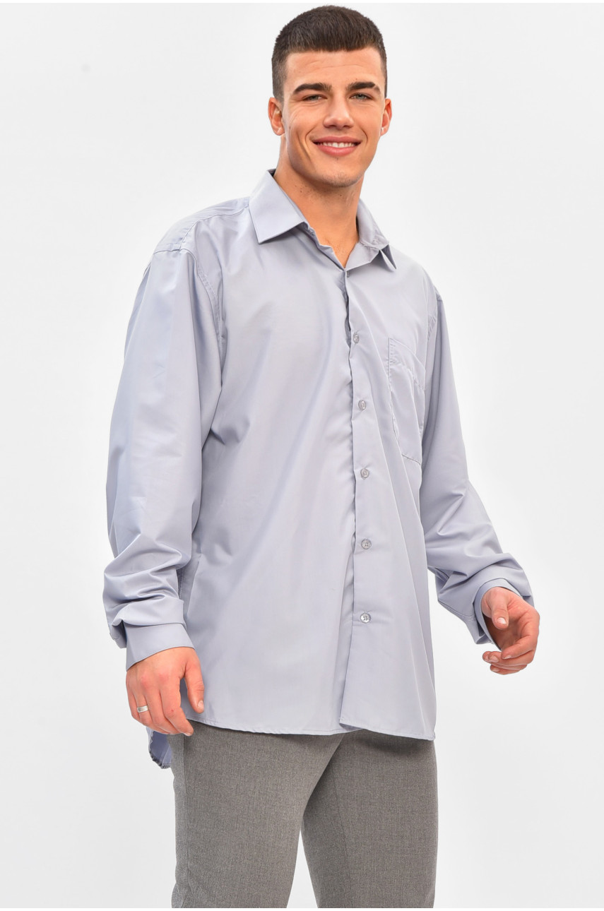 Рубашка мужская однотонная голубого цвета SKY0996 208229