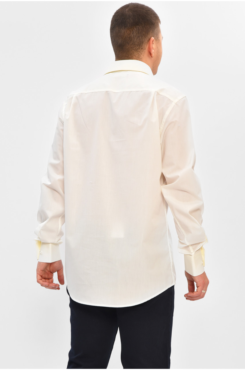 Рубашка мужская однотонная молочного цвета 7544 208230
