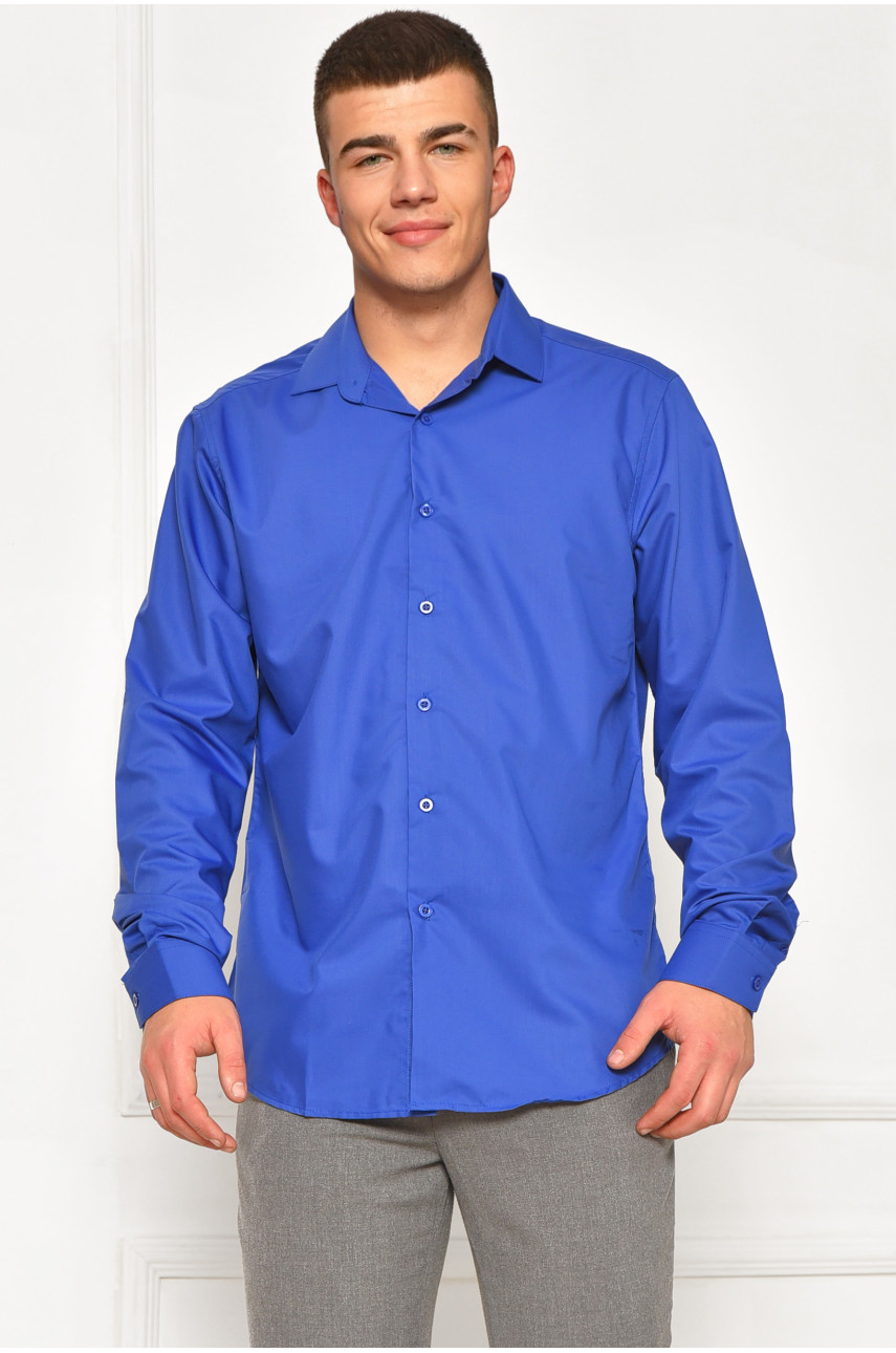 Рубашка мужская однотонная тёмно-синего цвета SDK7114S 208235