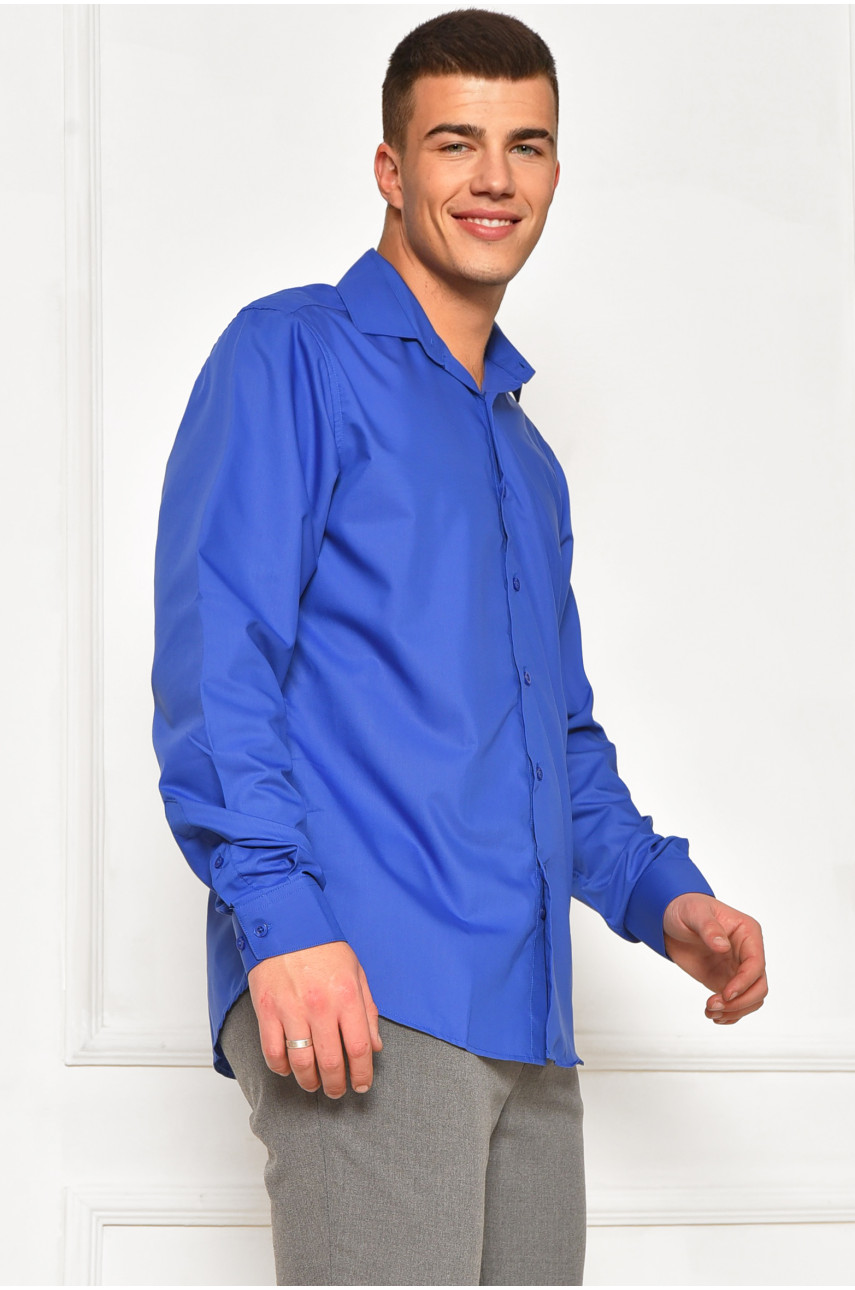 Рубашка мужская однотонная тёмно-синего цвета SDK7114S 208235