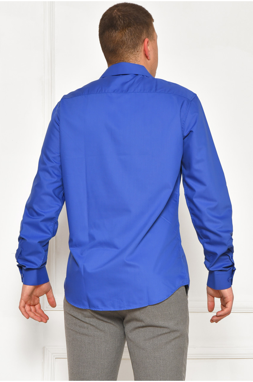 Рубашка мужская однотонная тёмно-синего цвета SDK7114S 208235