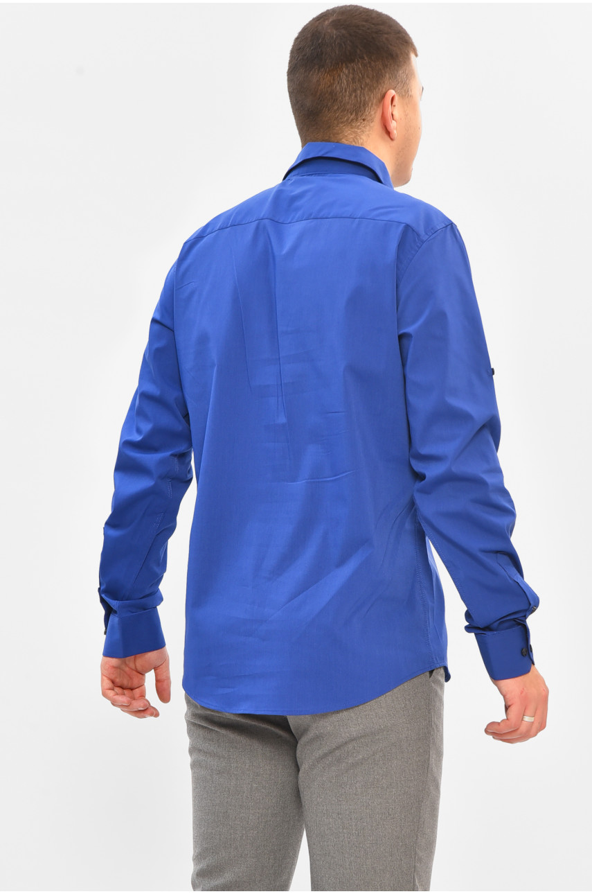 Рубашка мужская однотонная синего цвета 7368 208242