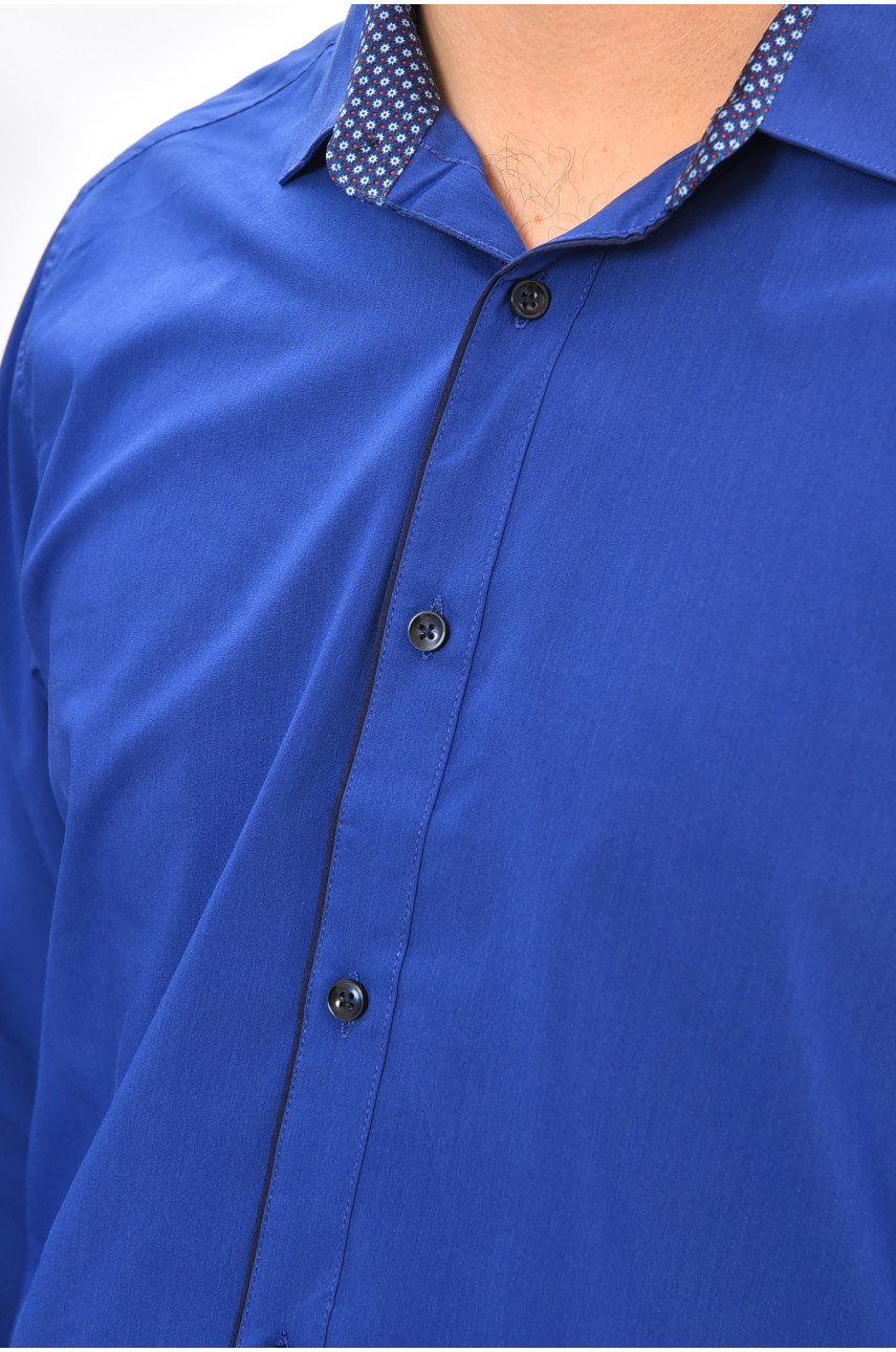Рубашка мужская однотонная синего цвета 7368 208242