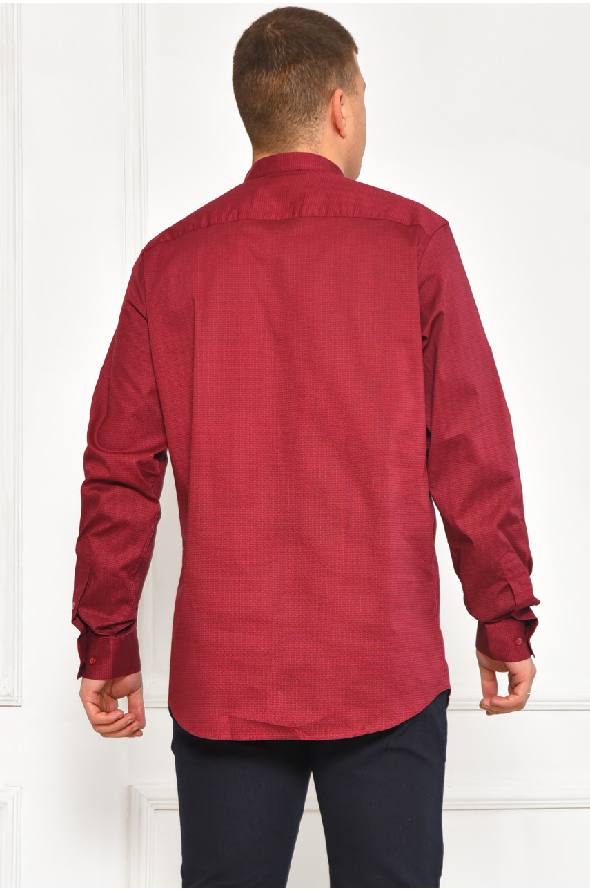 Рубашка мужская однотонная бордового цвета 2676 208243