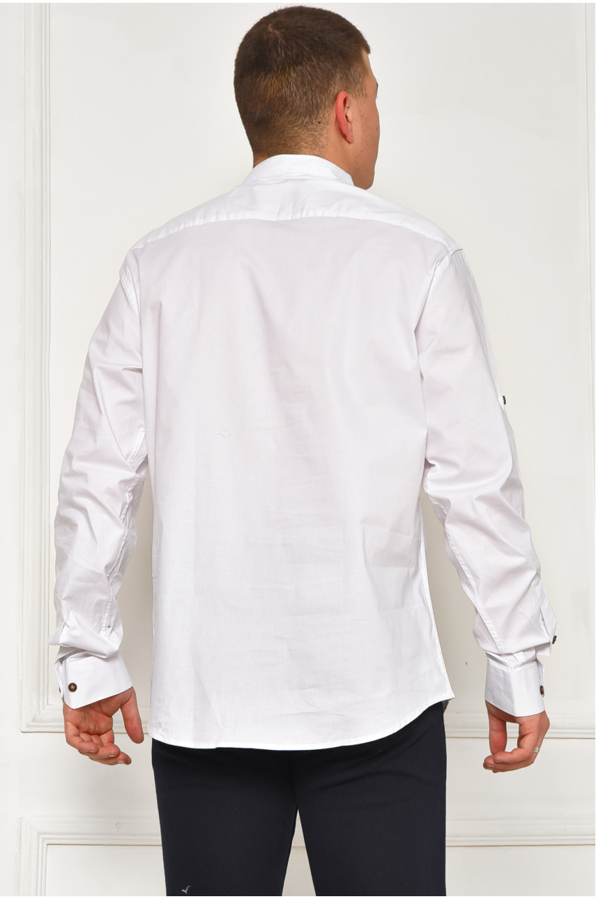 Рубашка мужская однотонная белого цвета 7894 208245