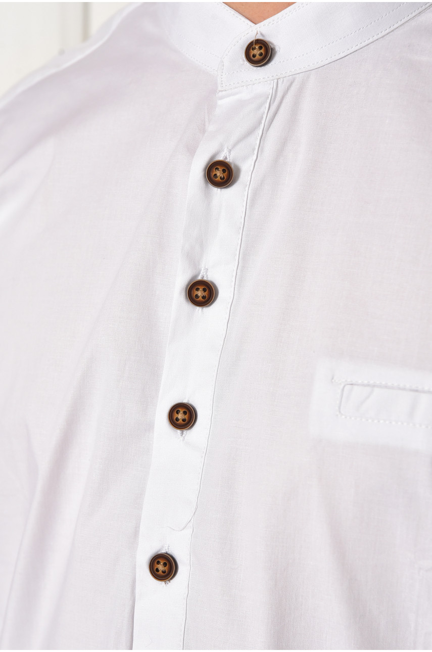 Рубашка мужская однотонная белого цвета 7894 208245