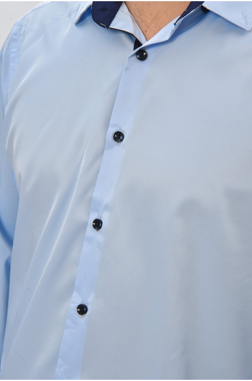 Рубашка мужская однотонная голубого цвета 7371 208248