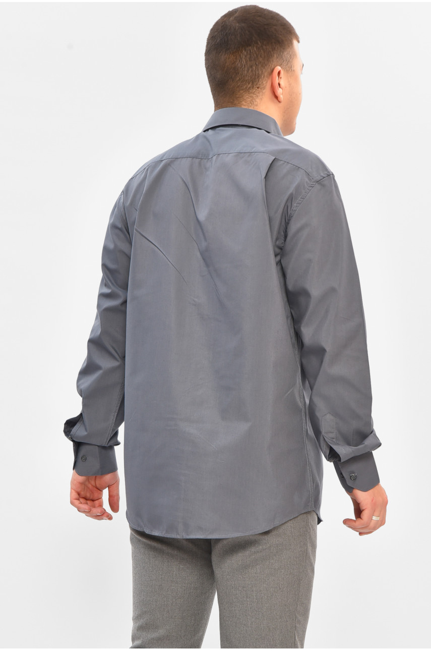 Сорочка чоловіча однотонна темно-сірого кольору SKY2990 208253