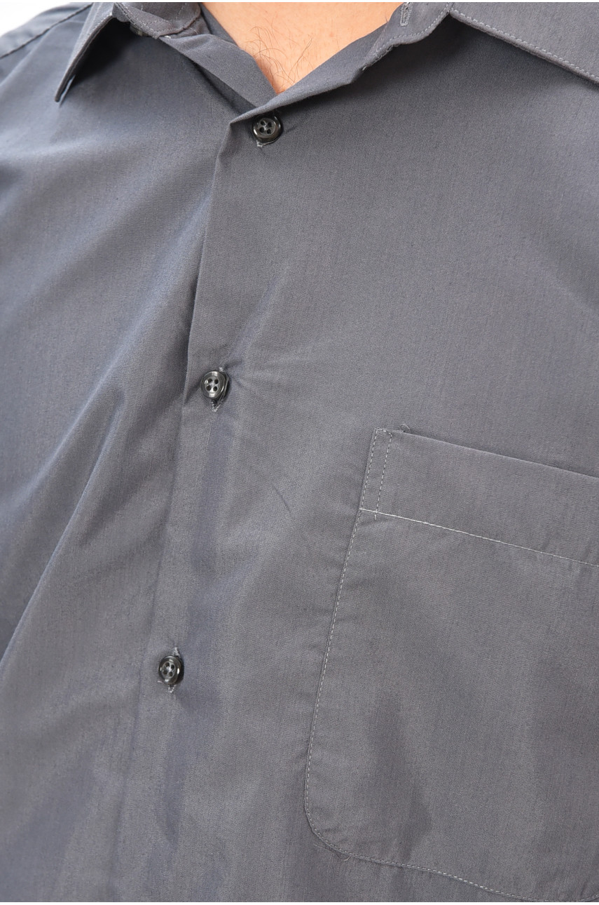 Сорочка чоловіча однотонна темно-сірого кольору SKY2990 208253