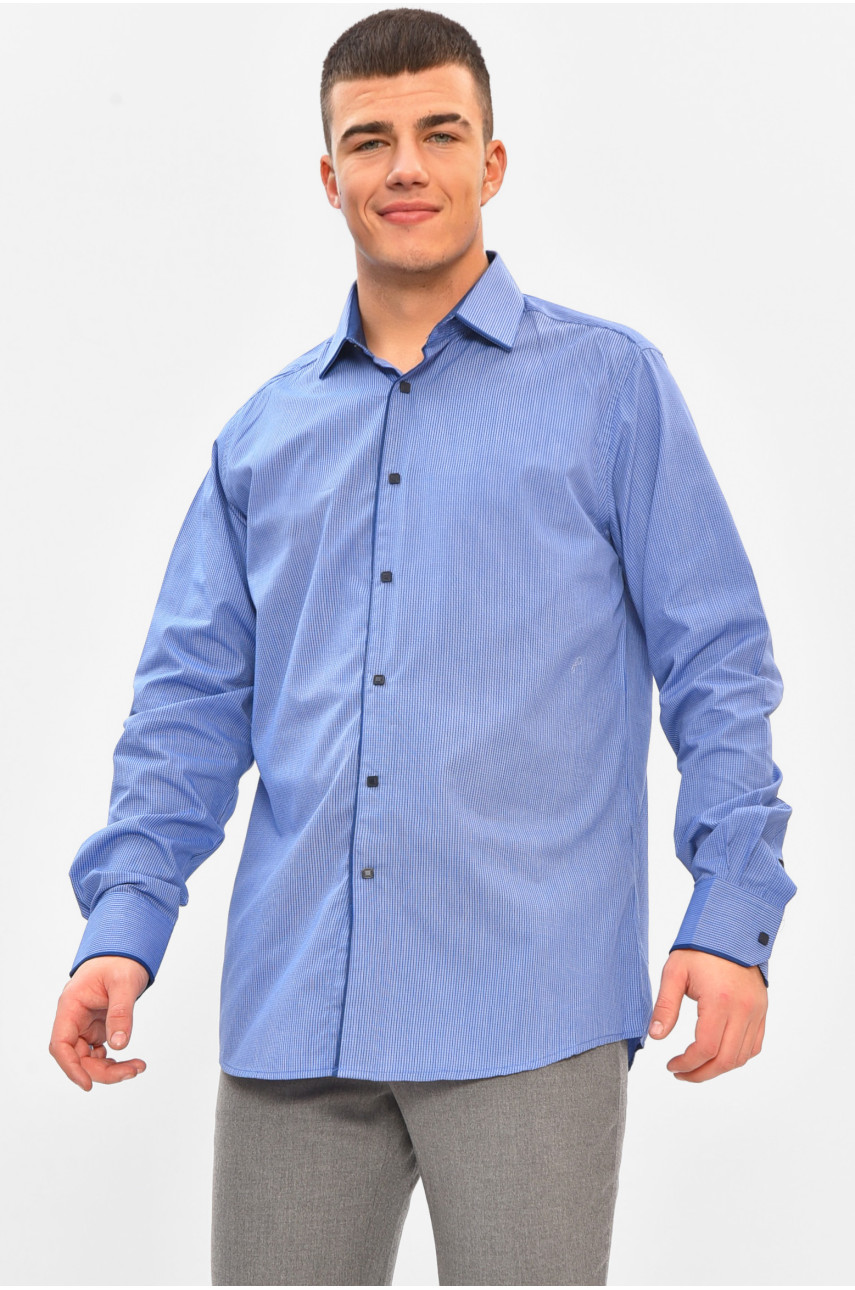 Рубашка мужская синего цвета с принтом SDK7571 208255