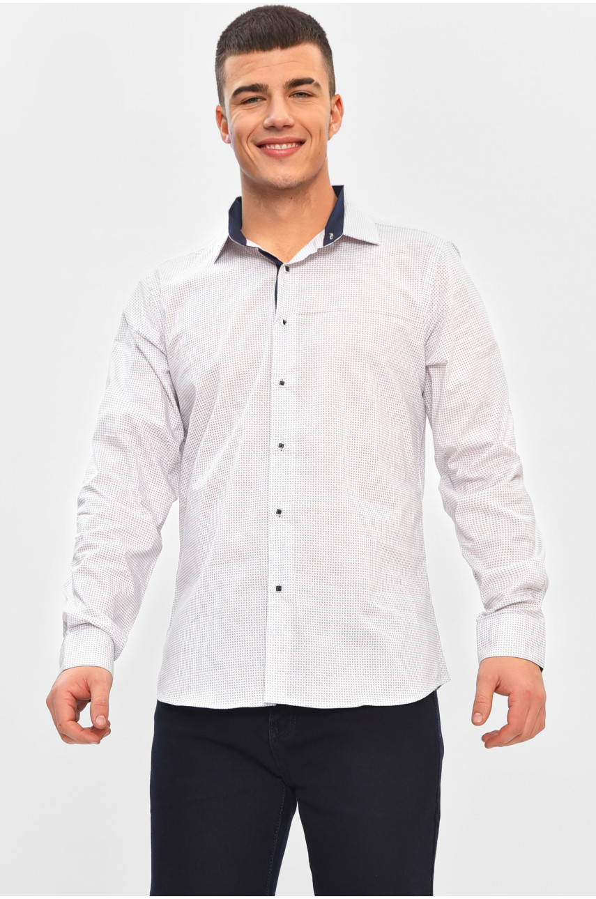 Рубашка мужская белого цвета с принтом SKY1468 208257