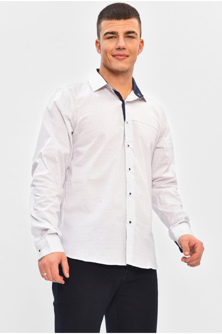 Рубашка мужская белого цвета с принтом SKY1468 208257