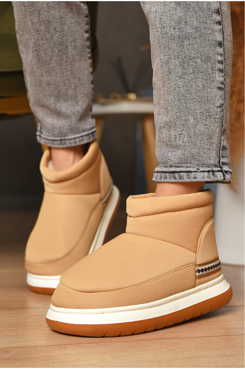 Угги женские на меху бежевого цвета 9700-8 208258