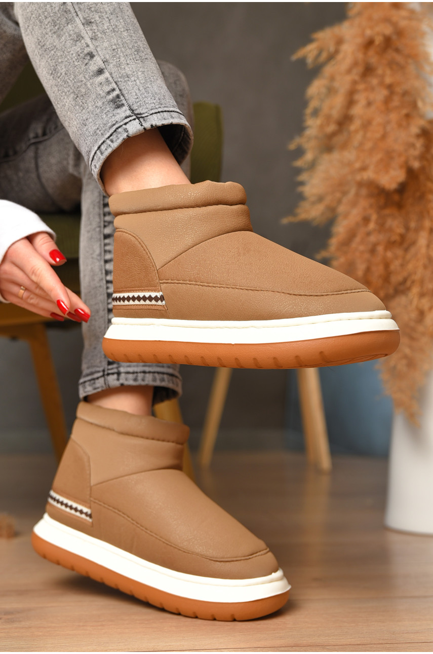 Угги женские на меху бежевого цвета 9700-7 208259