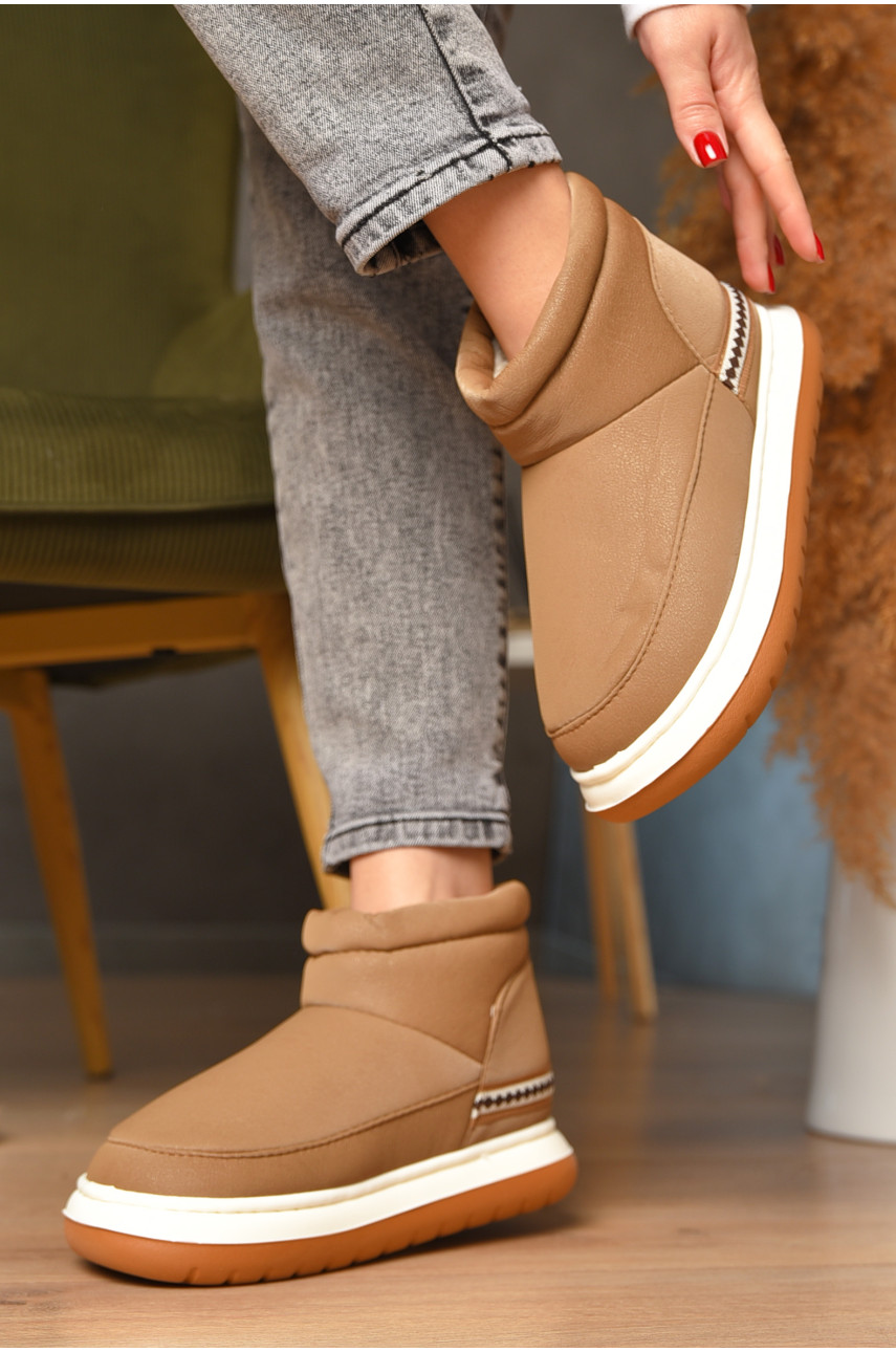 Угги женские на меху бежевого цвета 9700-7 208259