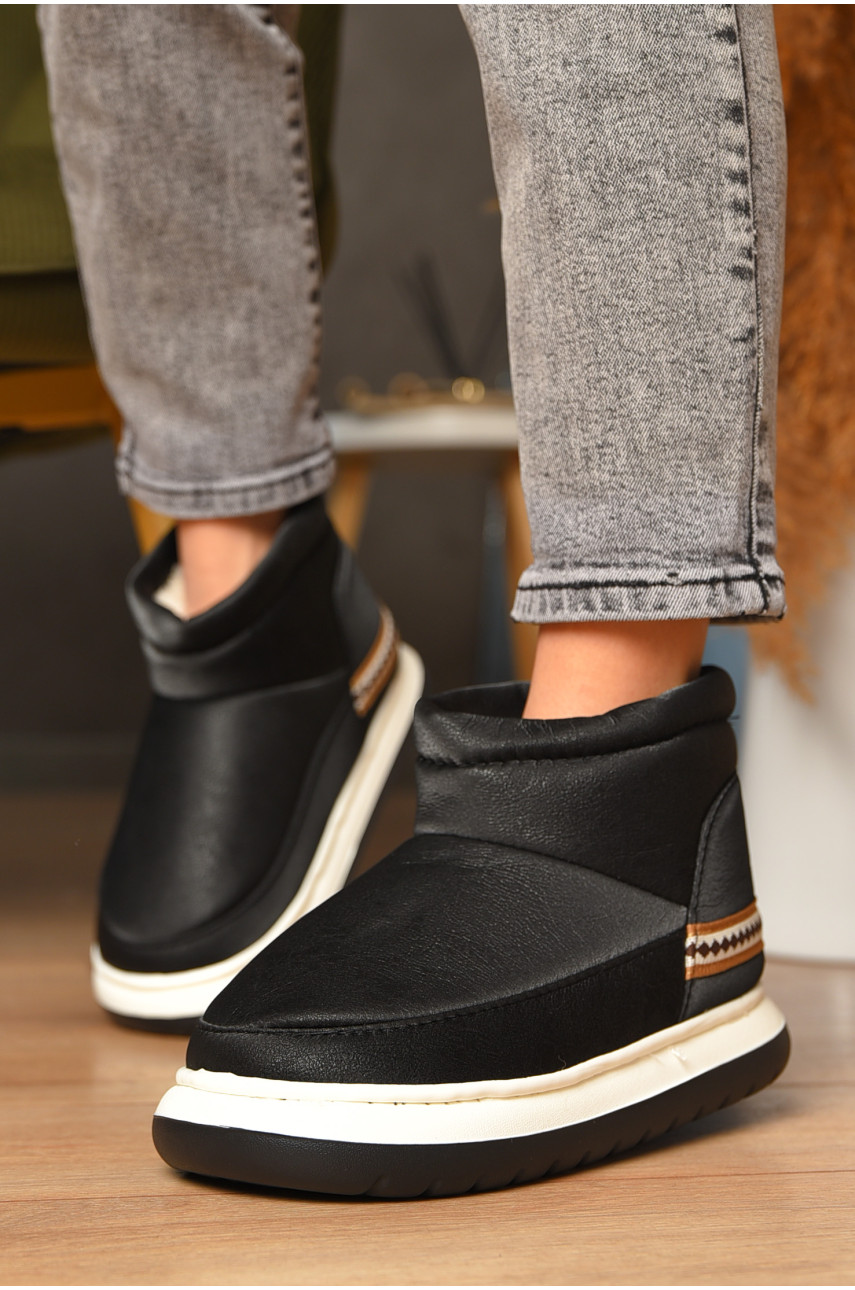 Угги женские на меху черного цвета 9700-1 208260