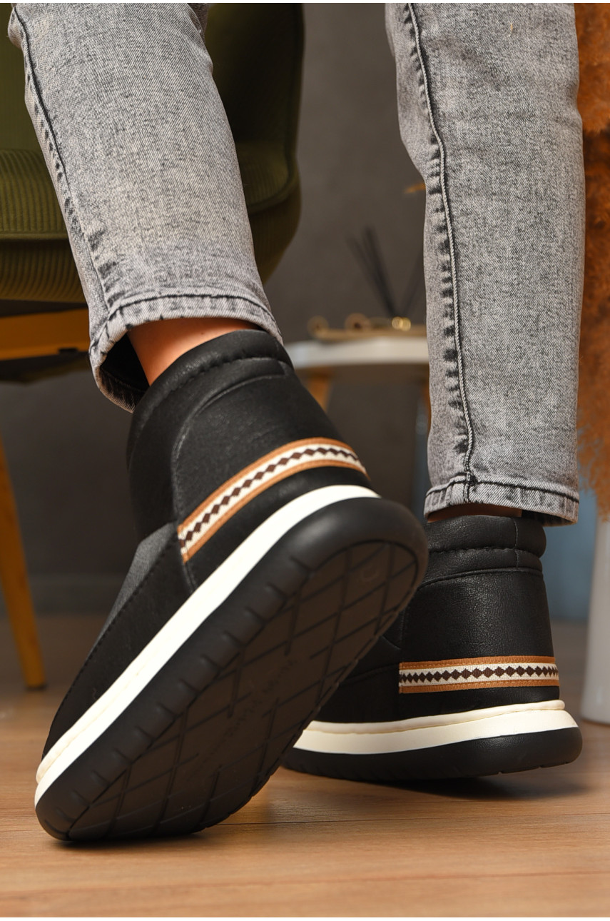 Угги женские на меху черного цвета 9700-1 208260