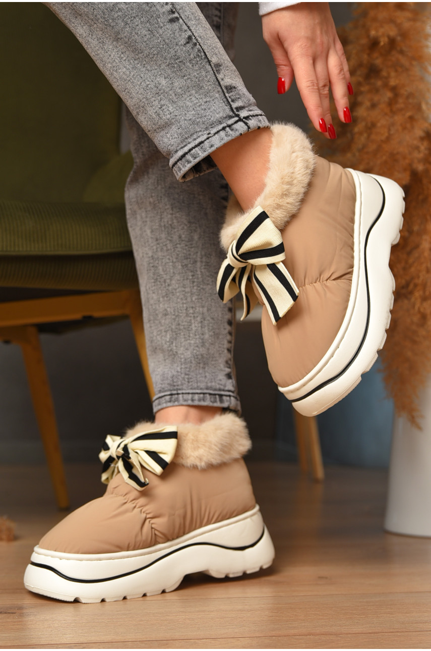 Угги женские на меху бежевого цвета 16-2 208261