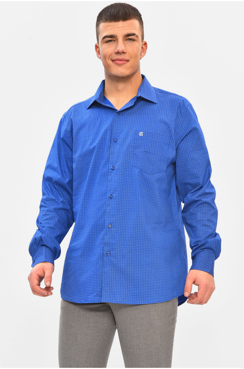 Рубашка мужская тёмно-синего цвета с принтом SKY2329 208265