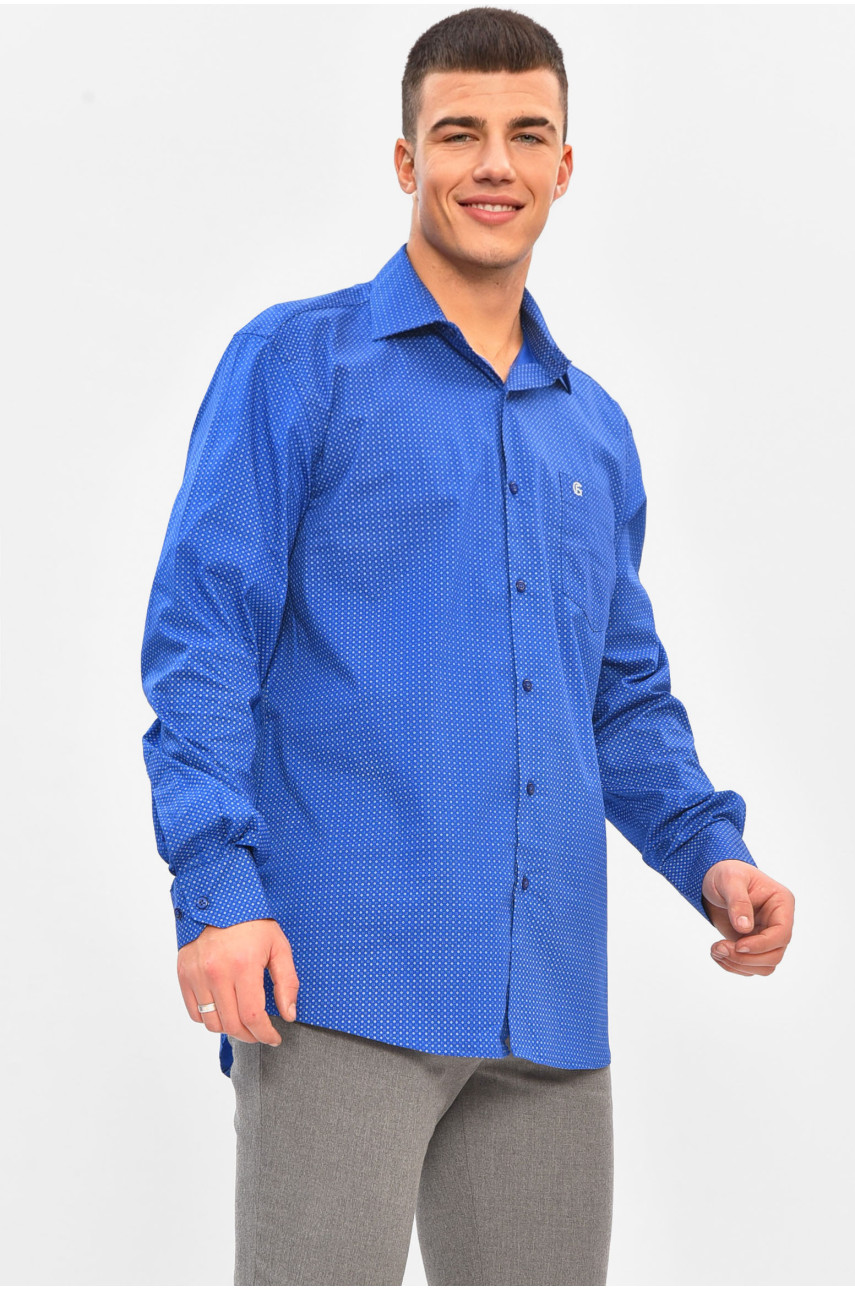 Рубашка мужская тёмно-синего цвета с принтом SKY2329 208265