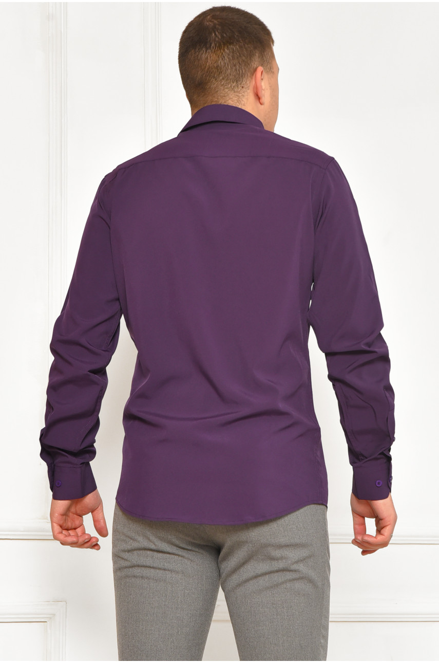 Сорочка чоловіча однотонна темно-фіолетового кольору 7582 208268