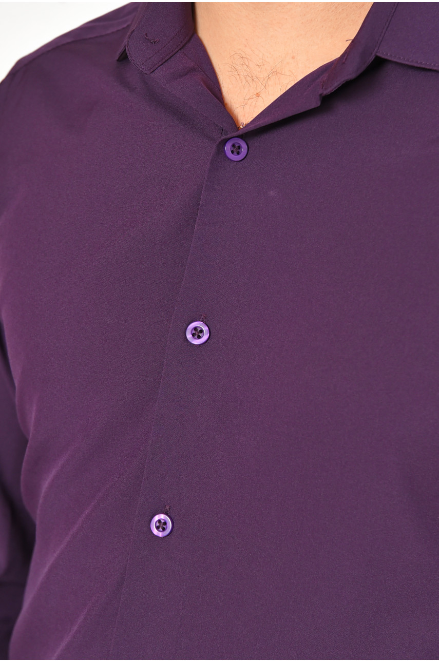 Сорочка чоловіча однотонна темно-фіолетового кольору 7582 208268