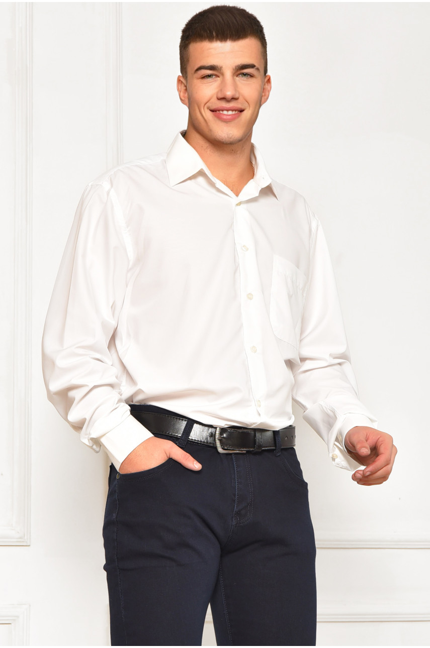 Рубашка мужская однотонная белого цвета SKY0991 208269