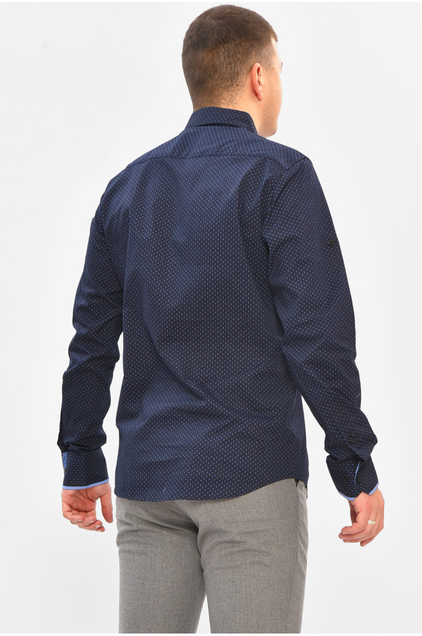 Рубашка мужская темно-синего цвета с принтом 1850 208270
