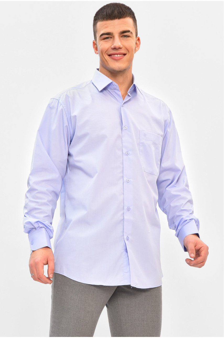Рубашка мужская однотонная сиреневого цвета 7433 208276