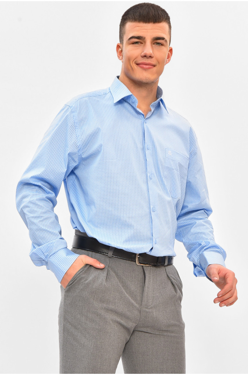 Рубашка мужская голубого цвета с принтом 2334 208277