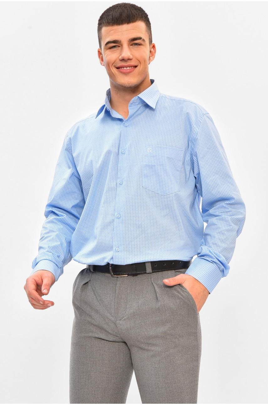 Рубашка мужская голубого цвета с принтом 2334 208277