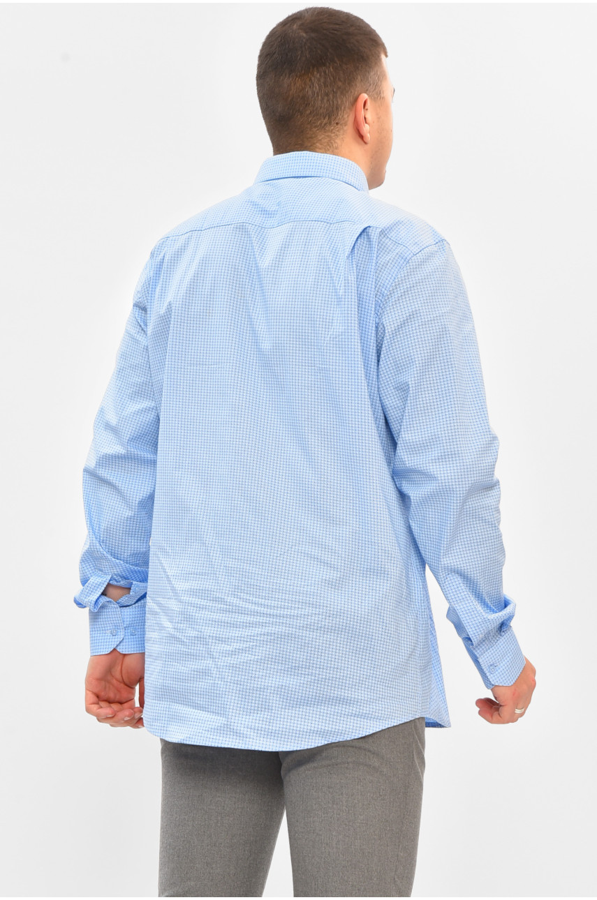 Рубашка мужская голубого цвета с принтом 2334 208277