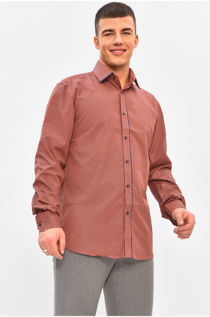 Рубашка мужская красного цвета с принтом SKY2876 208278