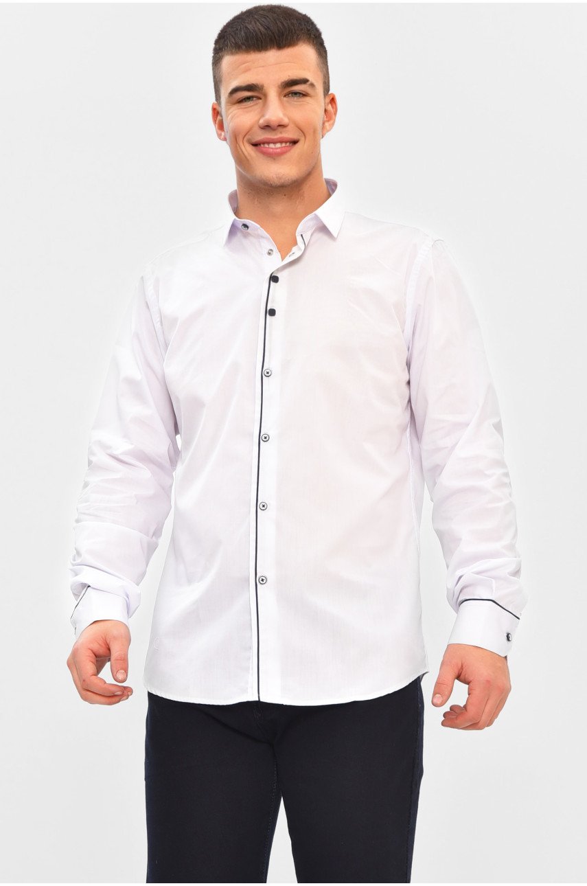 Рубашка мужская однотонная белого цвета 3021 208281