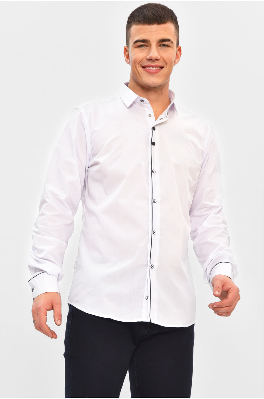 Рубашка мужская однотонная белого цвета 3021 208281