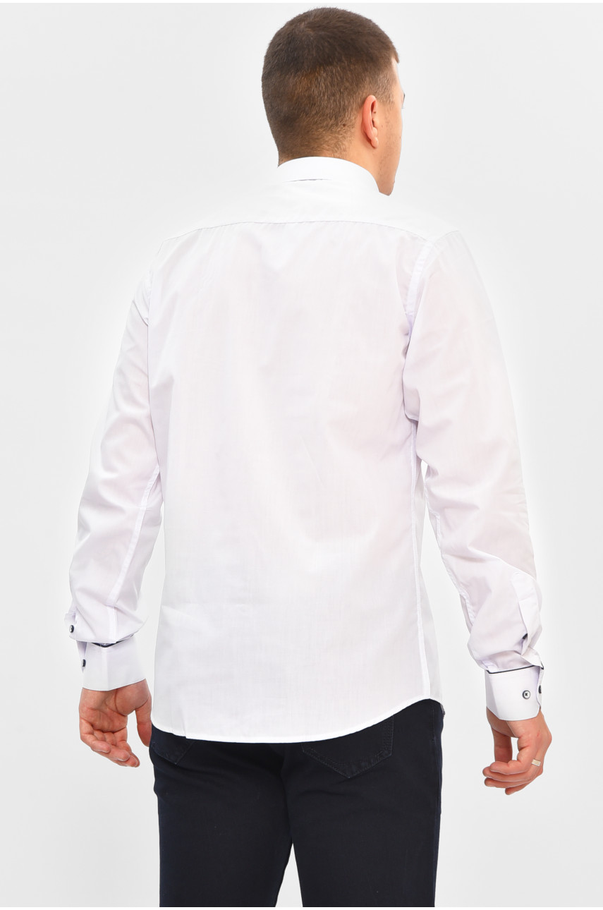 Рубашка мужская однотонная белого цвета 3021 208281