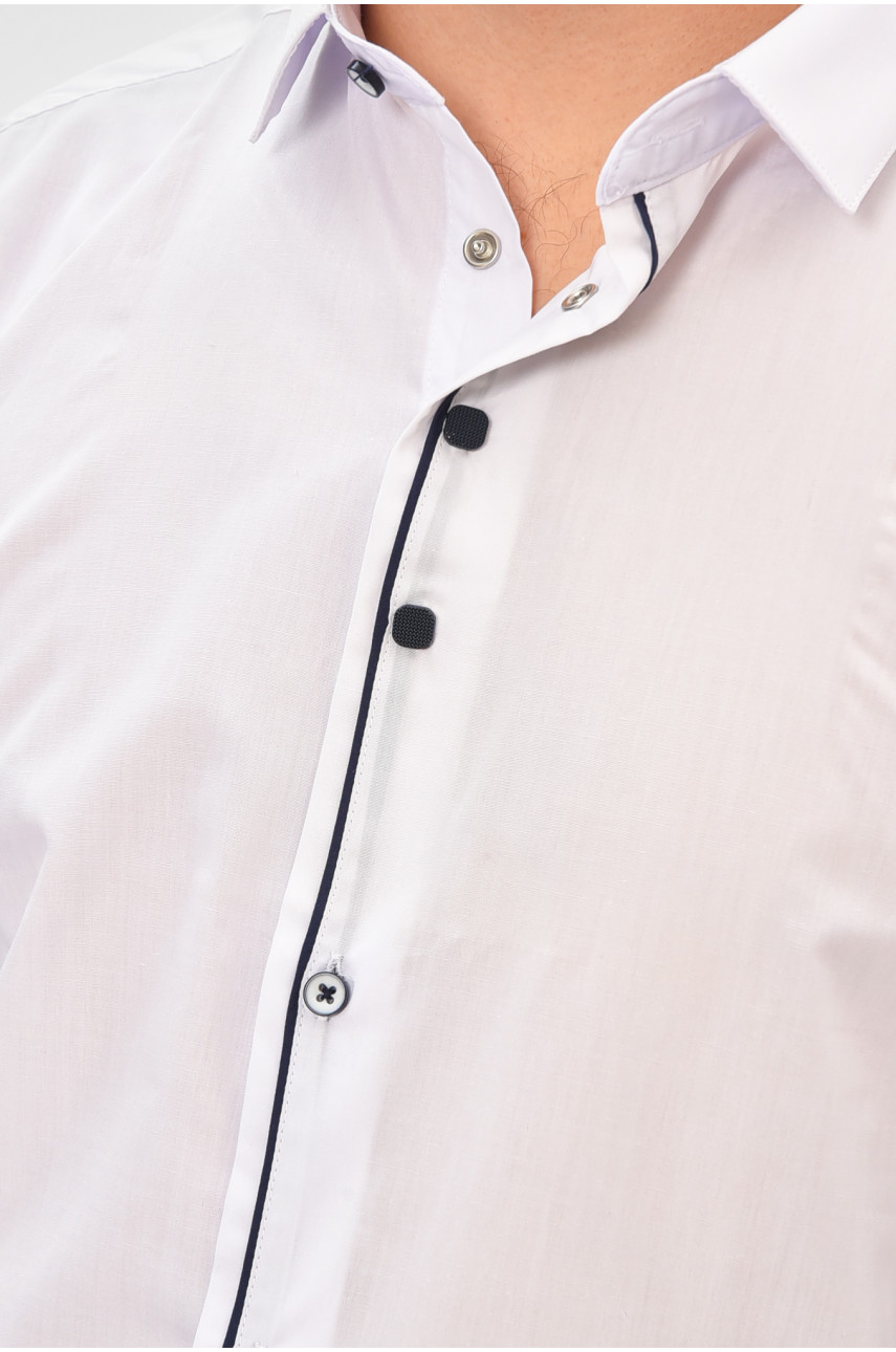 Рубашка мужская однотонная белого цвета 3021 208281