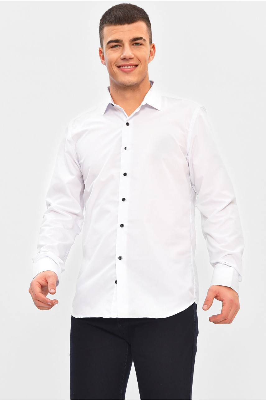 Рубашка мужская однотонная белого цвета 2830 208283