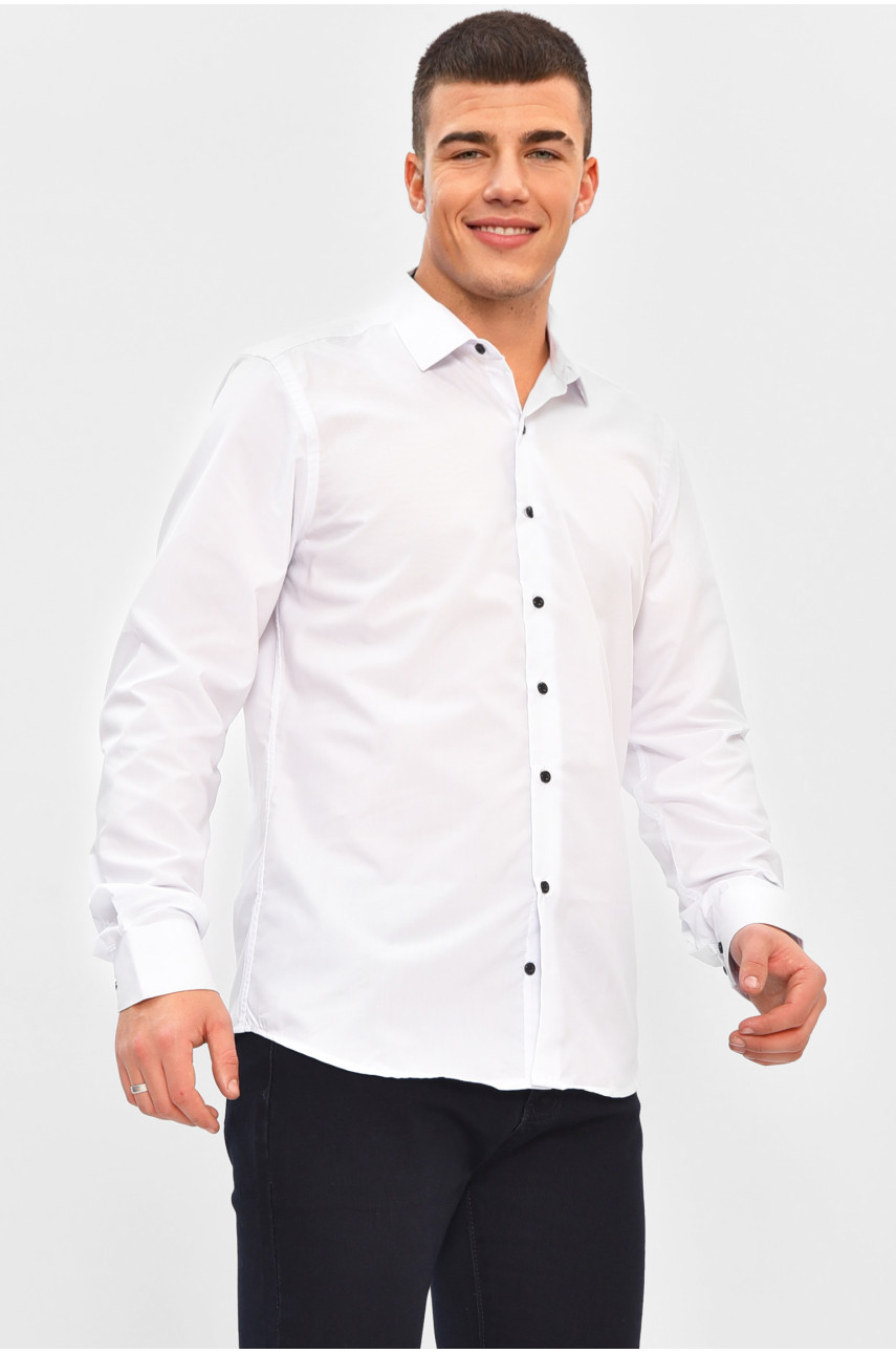 Рубашка мужская однотонная белого цвета 2830 208283