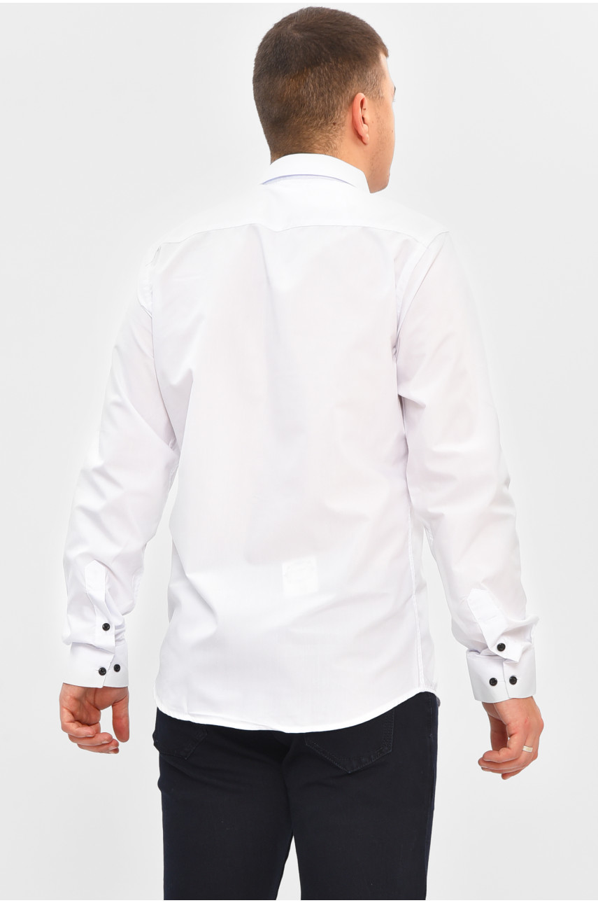 Рубашка мужская однотонная белого цвета 2830 208283 Рубашка мужская однотонная белого цвета 2830 208283