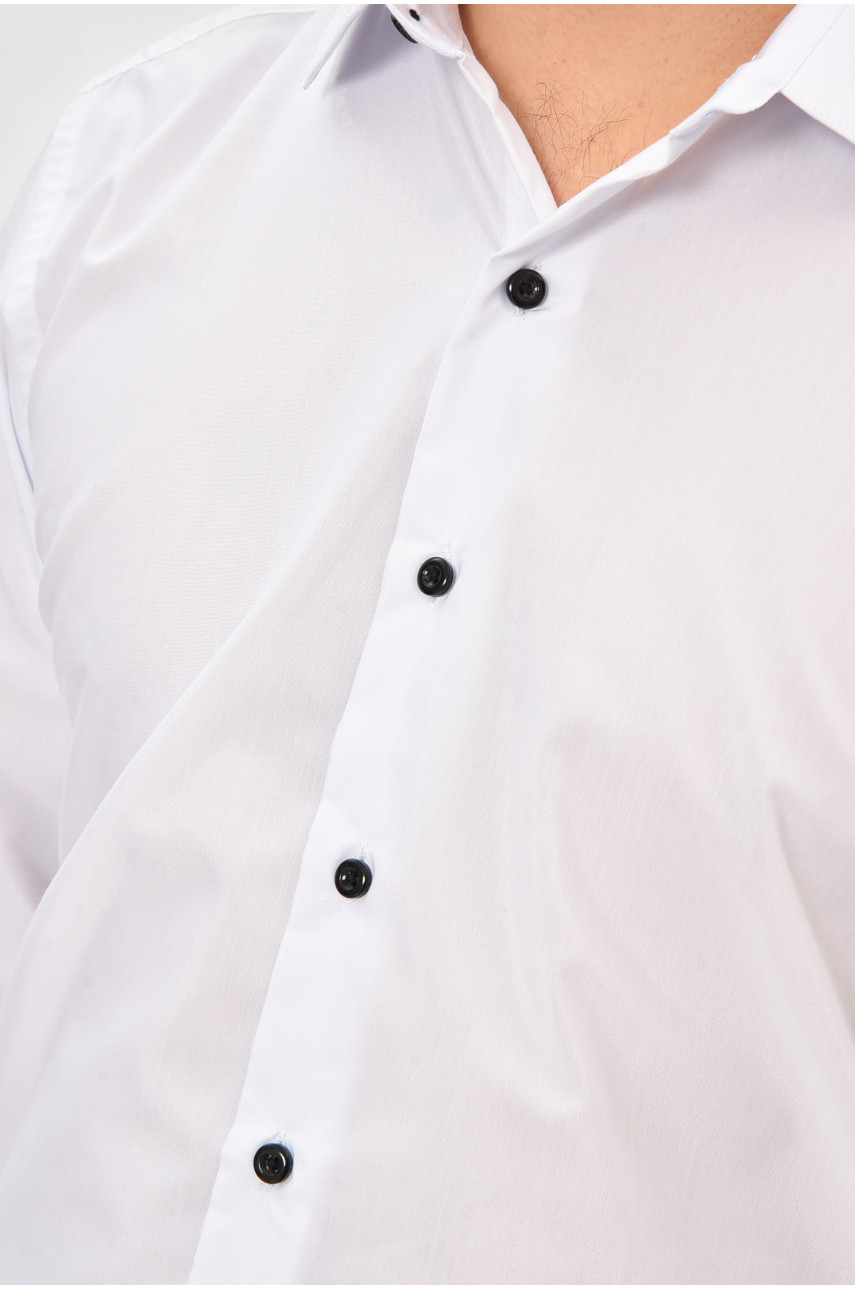 Рубашка мужская однотонная белого цвета 2830 208283 Рубашка мужская однотонная белого цвета 2830 208283