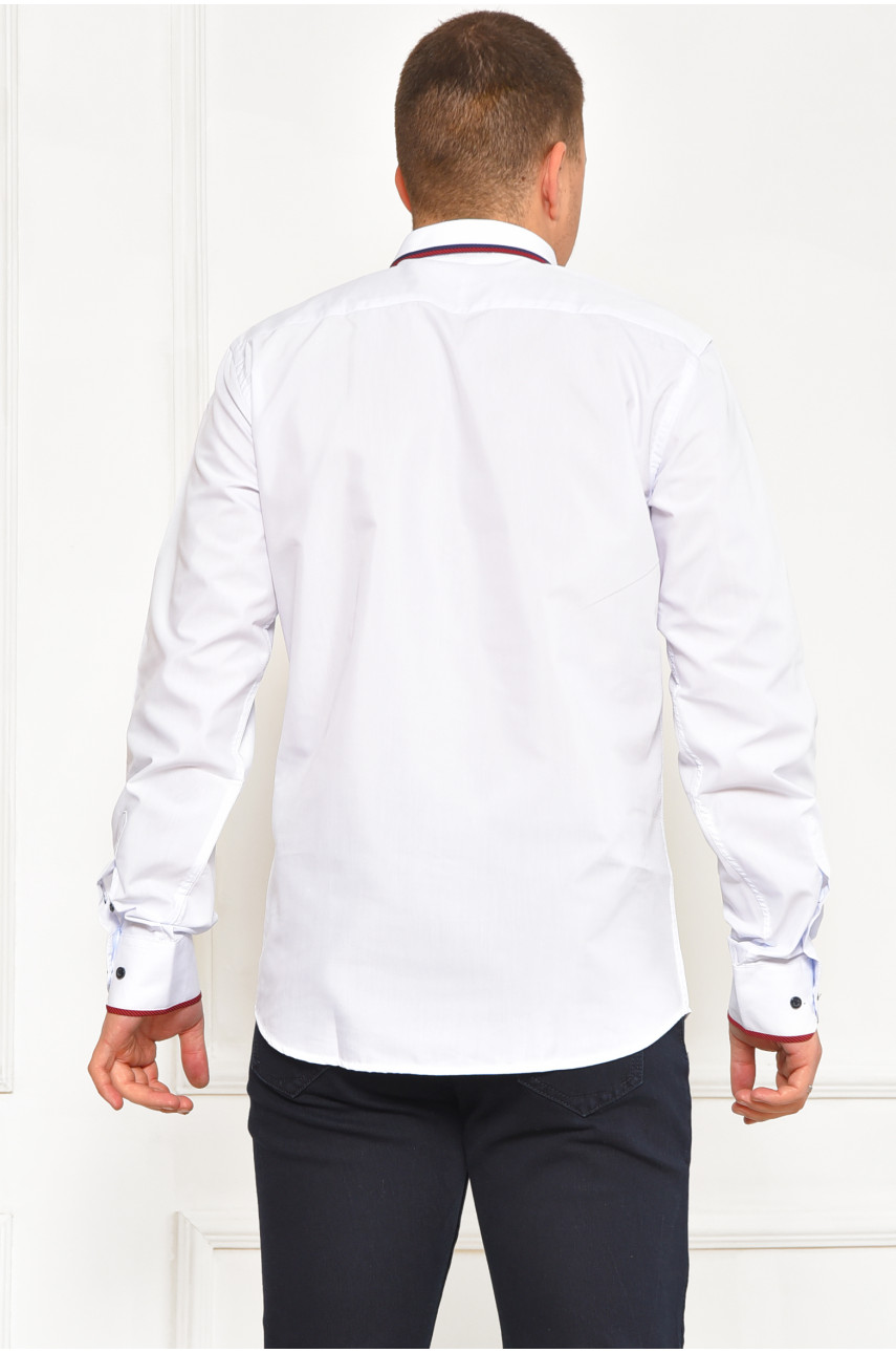 Рубашка мужская однотонная белого цвета 1379 208285
