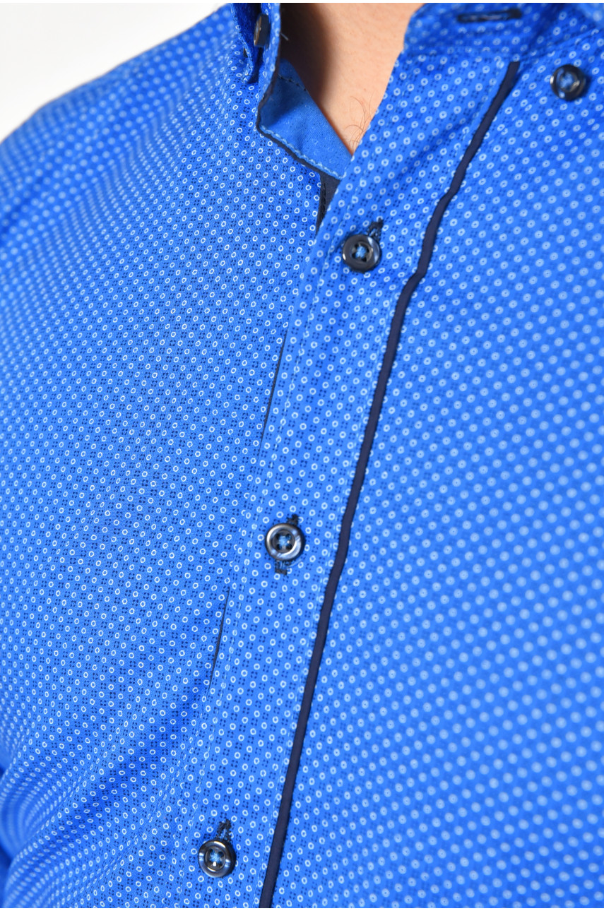 Рубашка мужская синего цвета с принтом 2374 208286