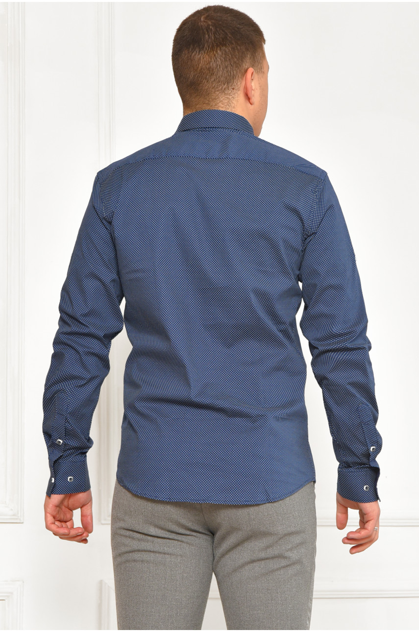 Рубашка мужская синего цвета с принтом 2243 208289