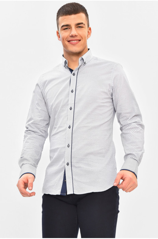 Рубашка мужская белого цвета с принтом 1846 208291